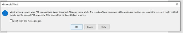 PDF'yi Word'e dönüştürün